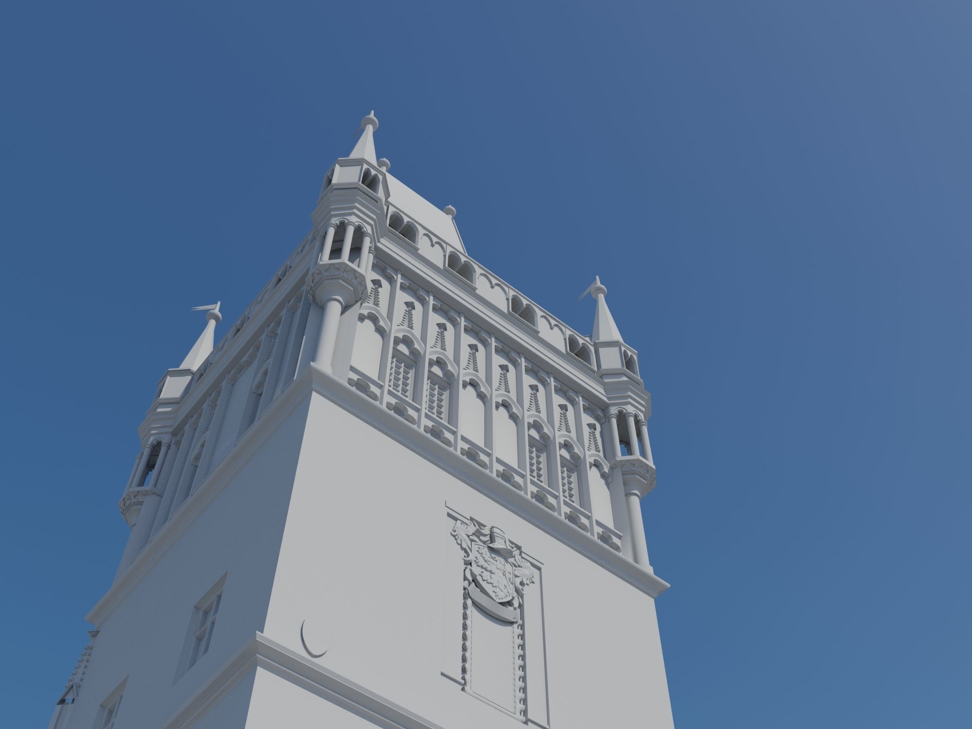 Charles bridge tower in Prague 3D print model_6