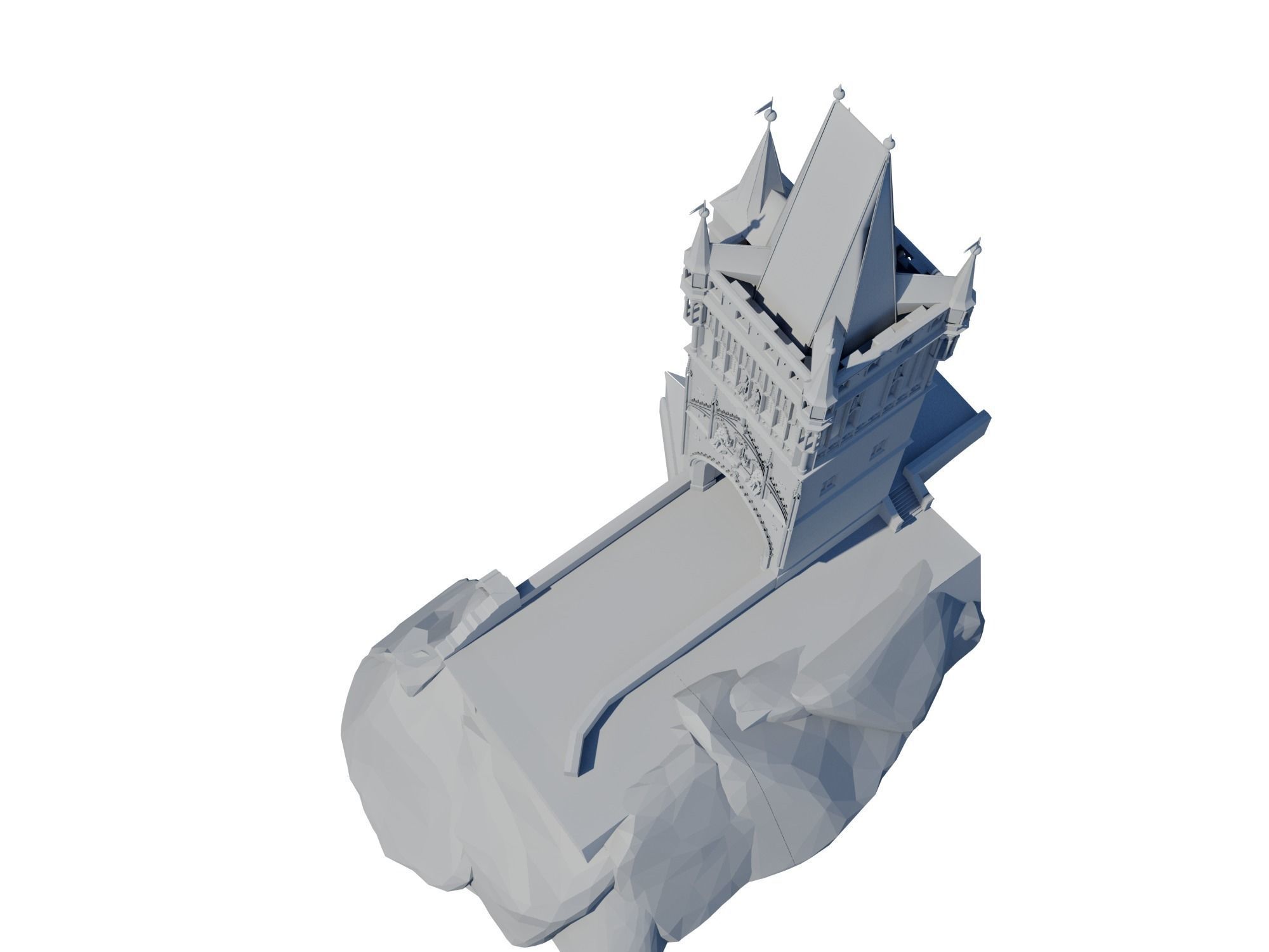 Charles bridge tower in Prague 3D print model_4
