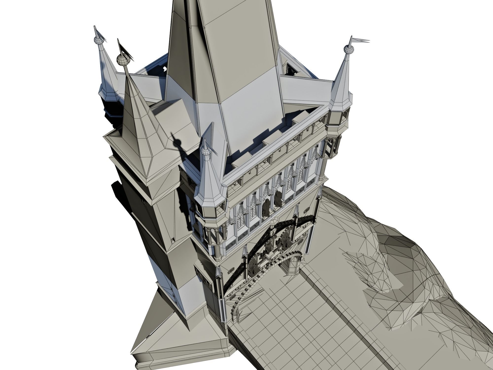 Charles bridge tower in Prague 3D print model_11