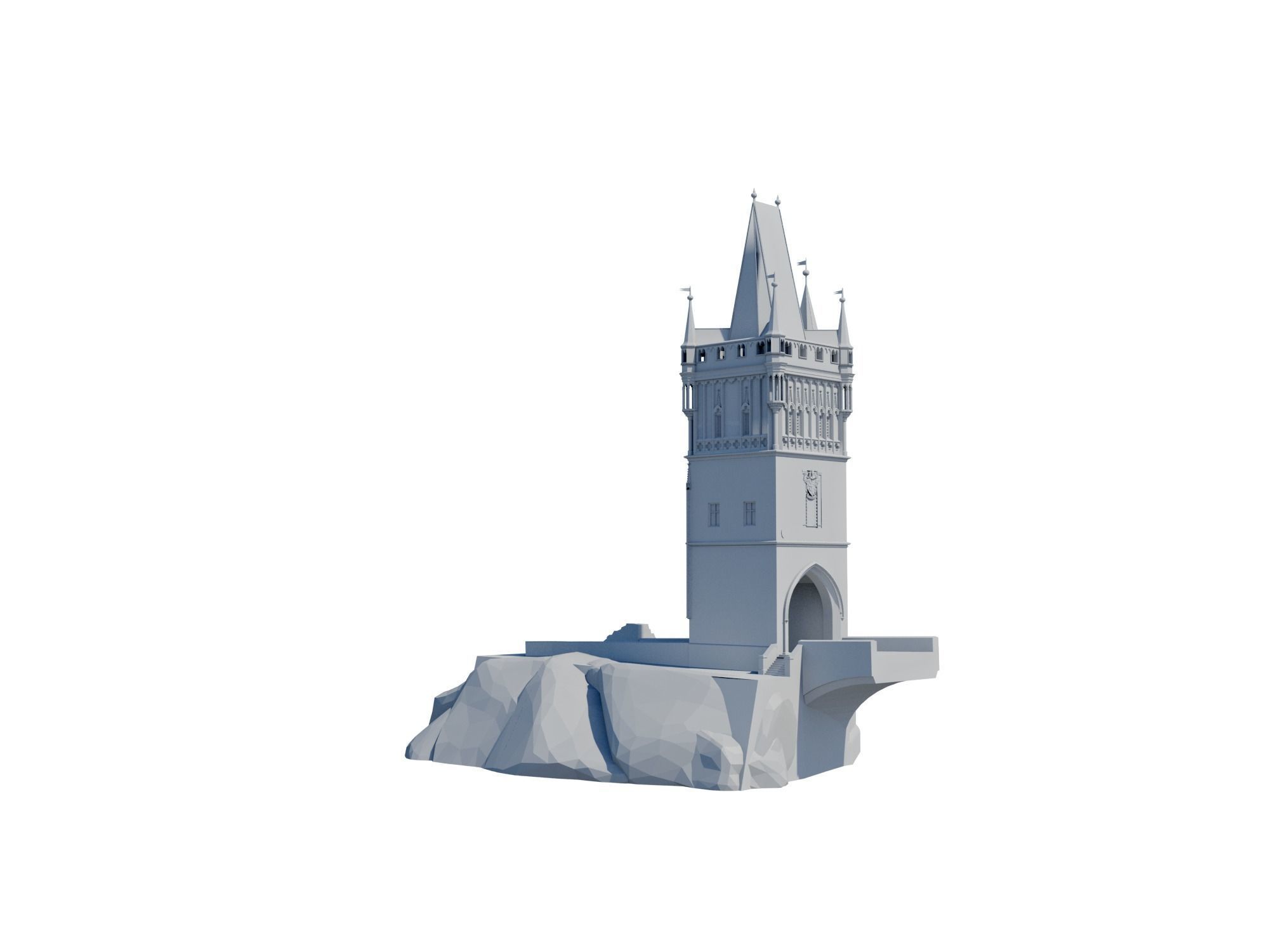 Charles bridge tower in Prague 3D print model_5