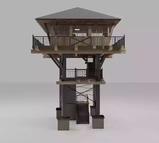 Fire Lookout Tower Architecture Build Free 3D model