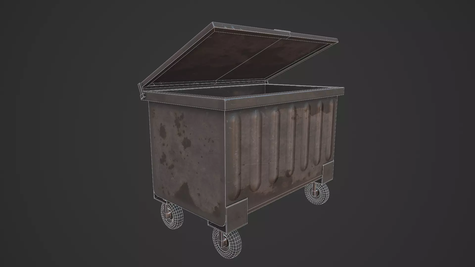 Garbage Container Low-poly 3D model_0
