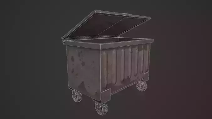 Garbage Container Low-poly 3D model