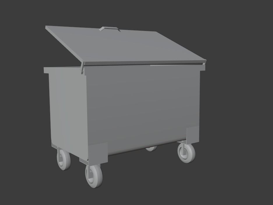 Garbage Container Low-poly 3D model_16