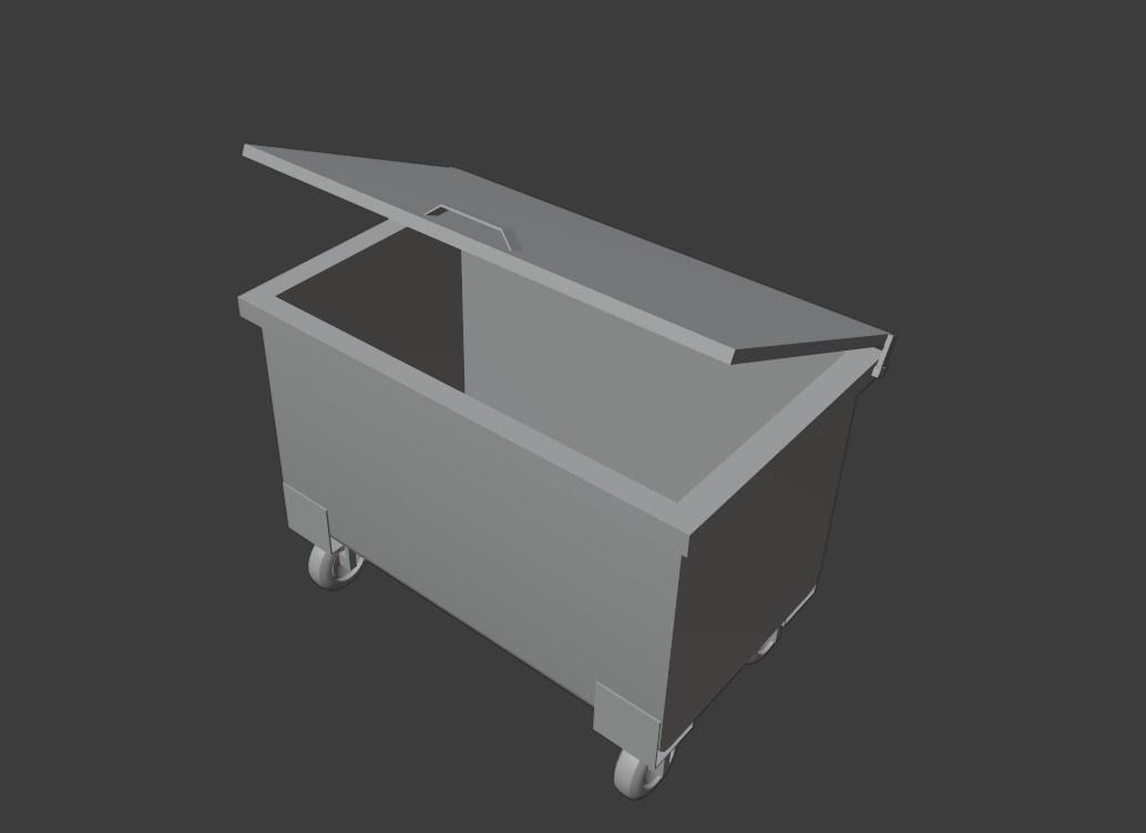 Garbage Container Low-poly 3D model_20