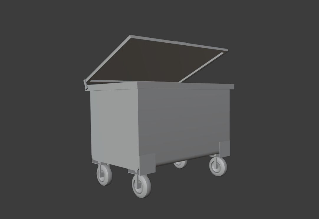 Garbage Container Low-poly 3D model_18