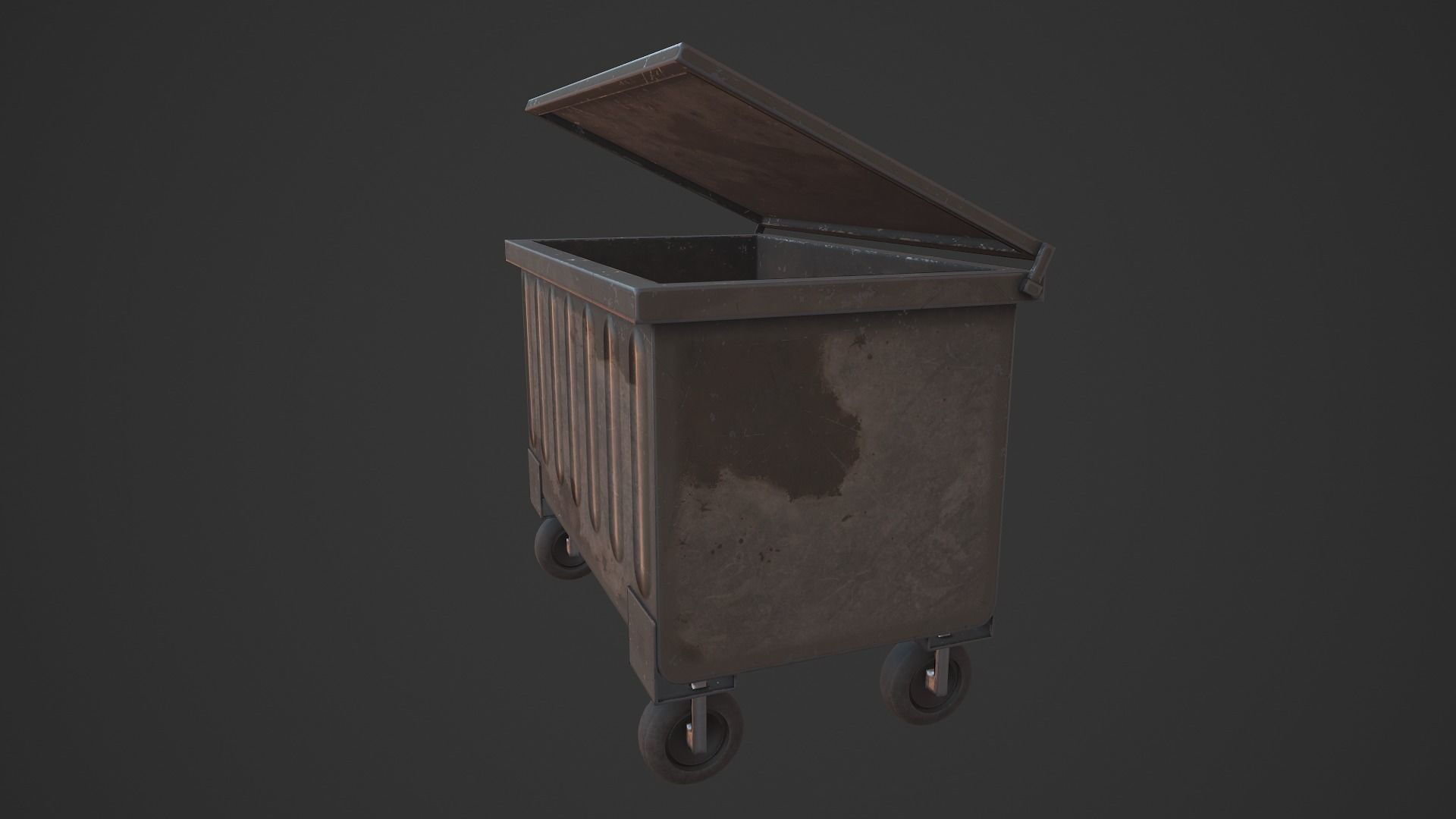 Garbage Container Low-poly 3D model_8