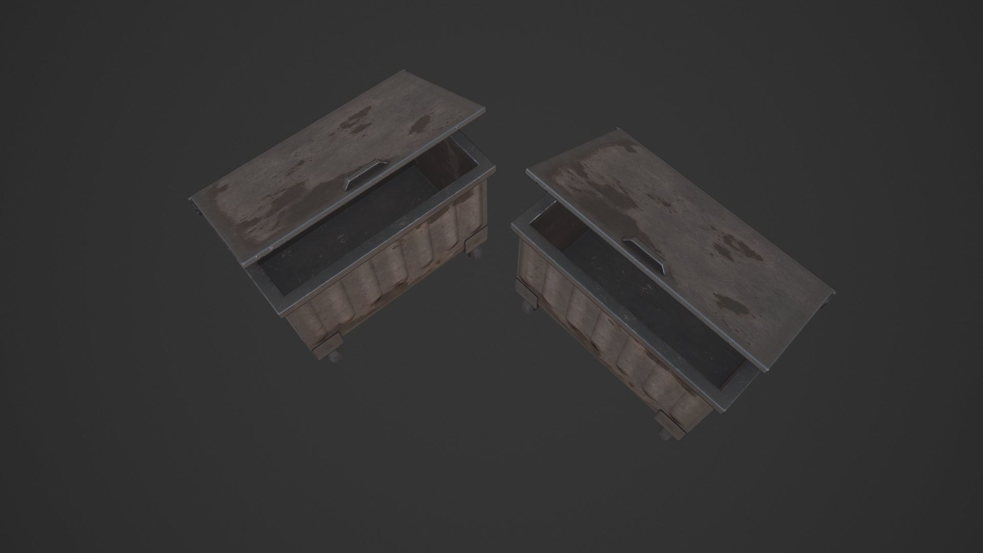 Garbage Container Low-poly 3D model_9