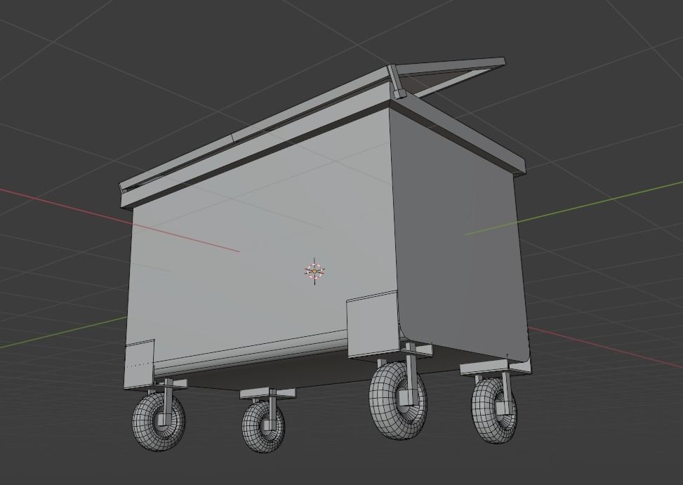 Garbage Container Low-poly 3D model_17