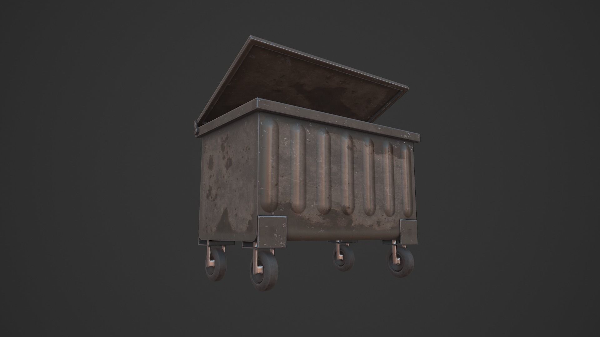 Garbage Container Low-poly 3D model_13