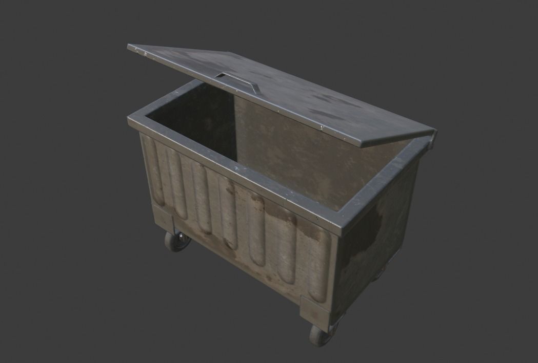 Garbage Container Low-poly 3D model_2