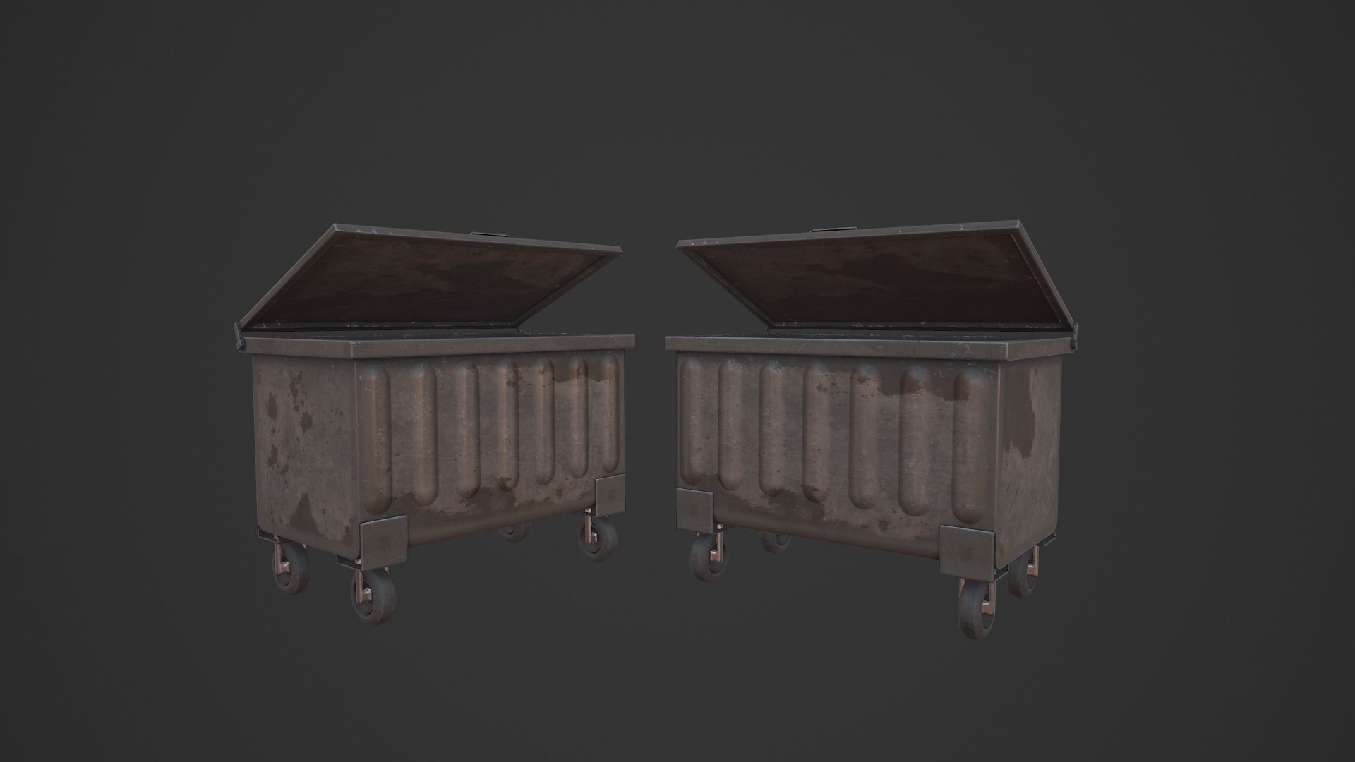Garbage Container Low-poly 3D model_4