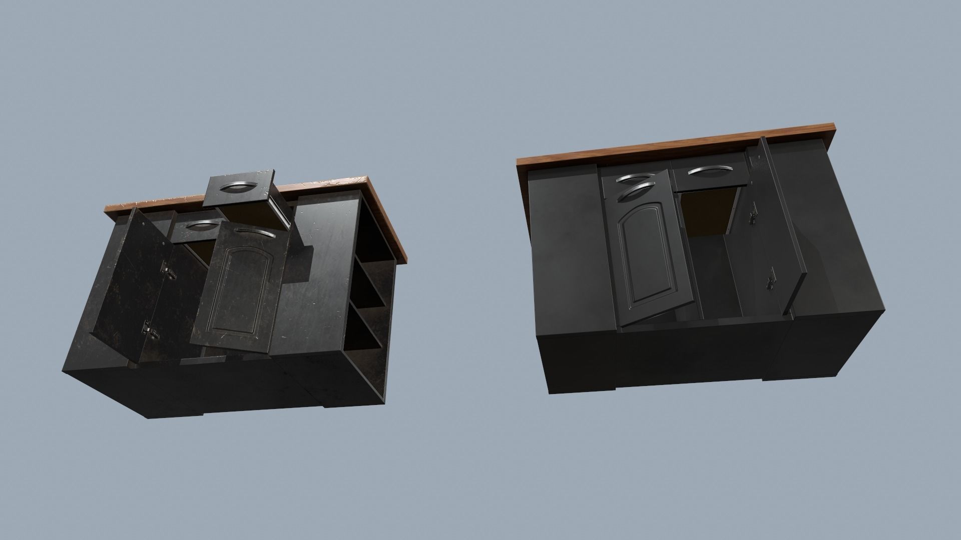 Kitchen Island Low-poly 3D model_7