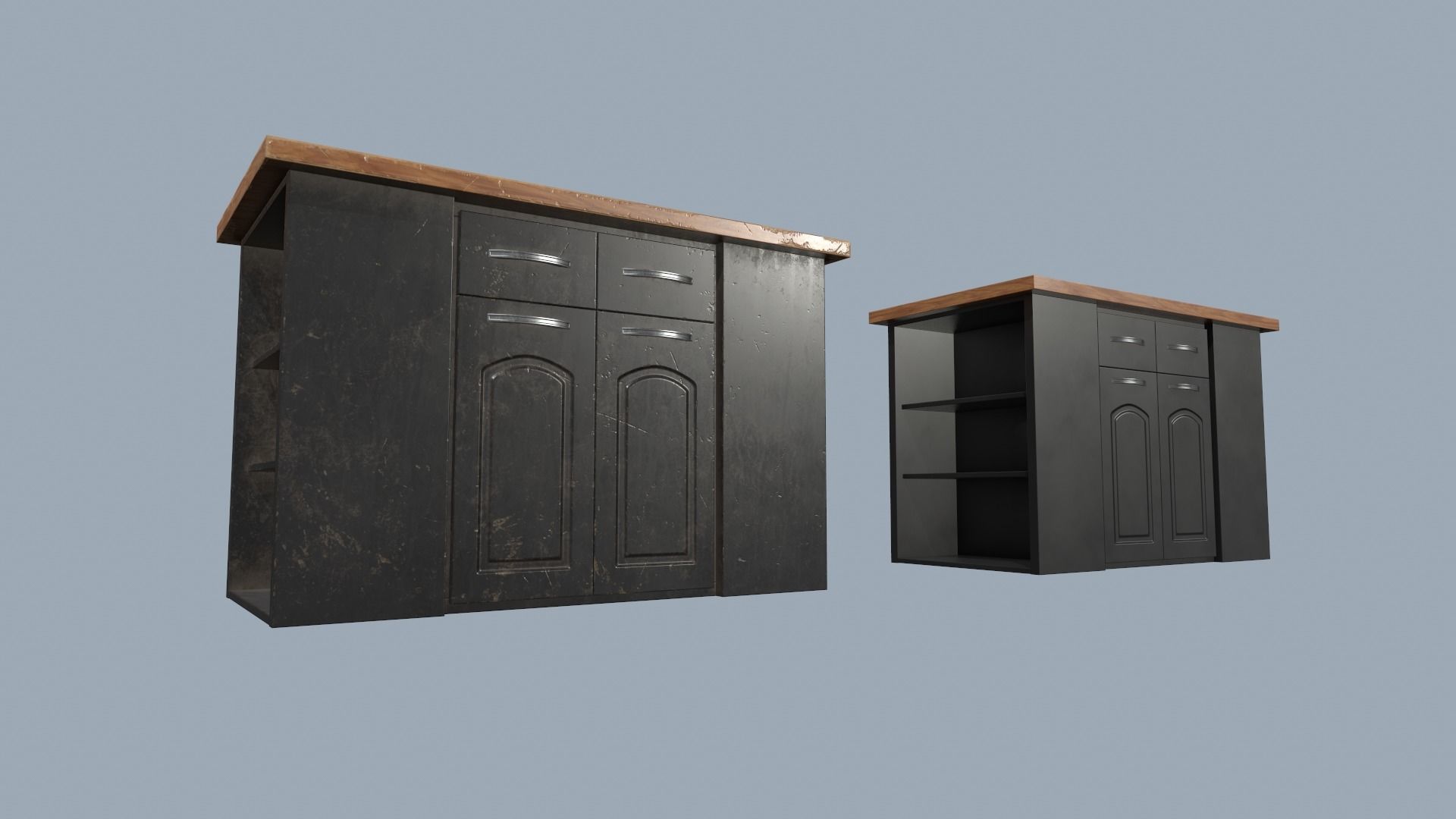 Kitchen Island Low-poly 3D model_5