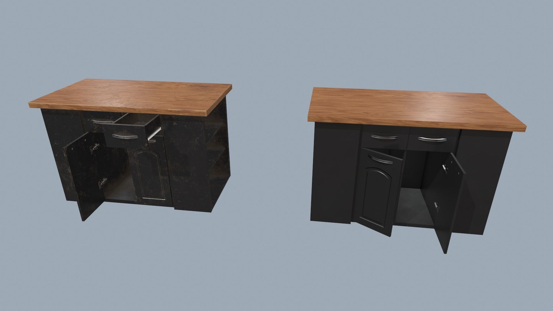 Kitchen Island Low-poly 3D model_6