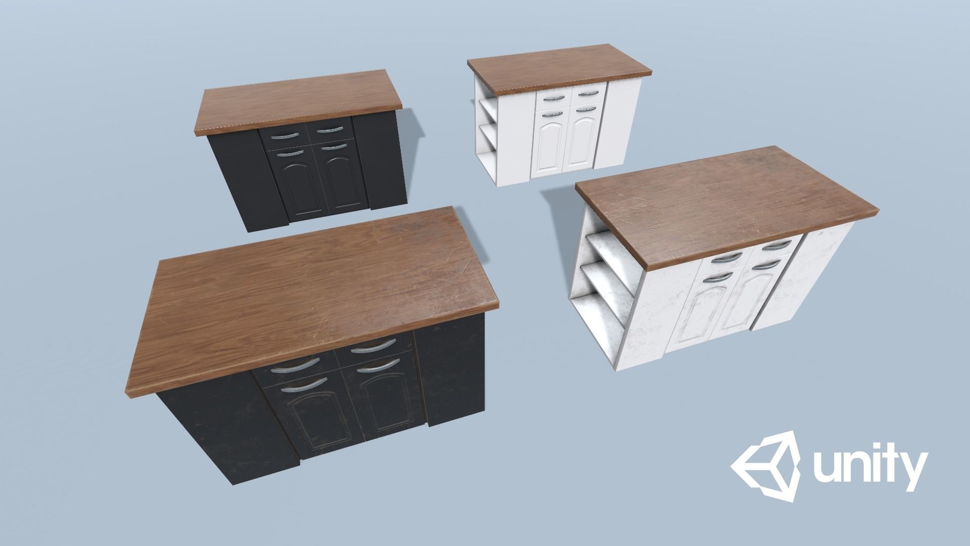 Kitchen Island Low-poly 3D model_14