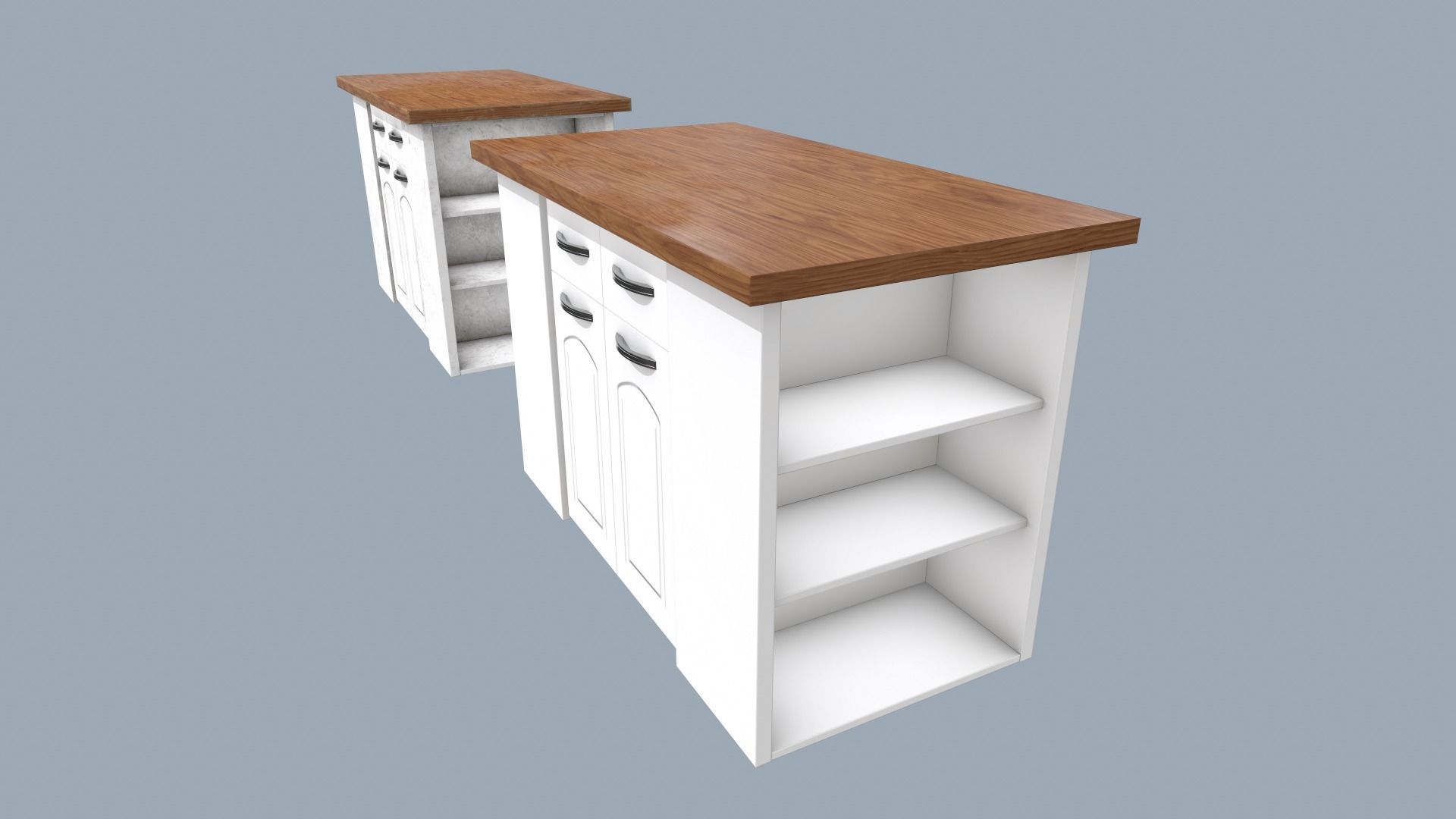 Kitchen Island Low-poly 3D model_9