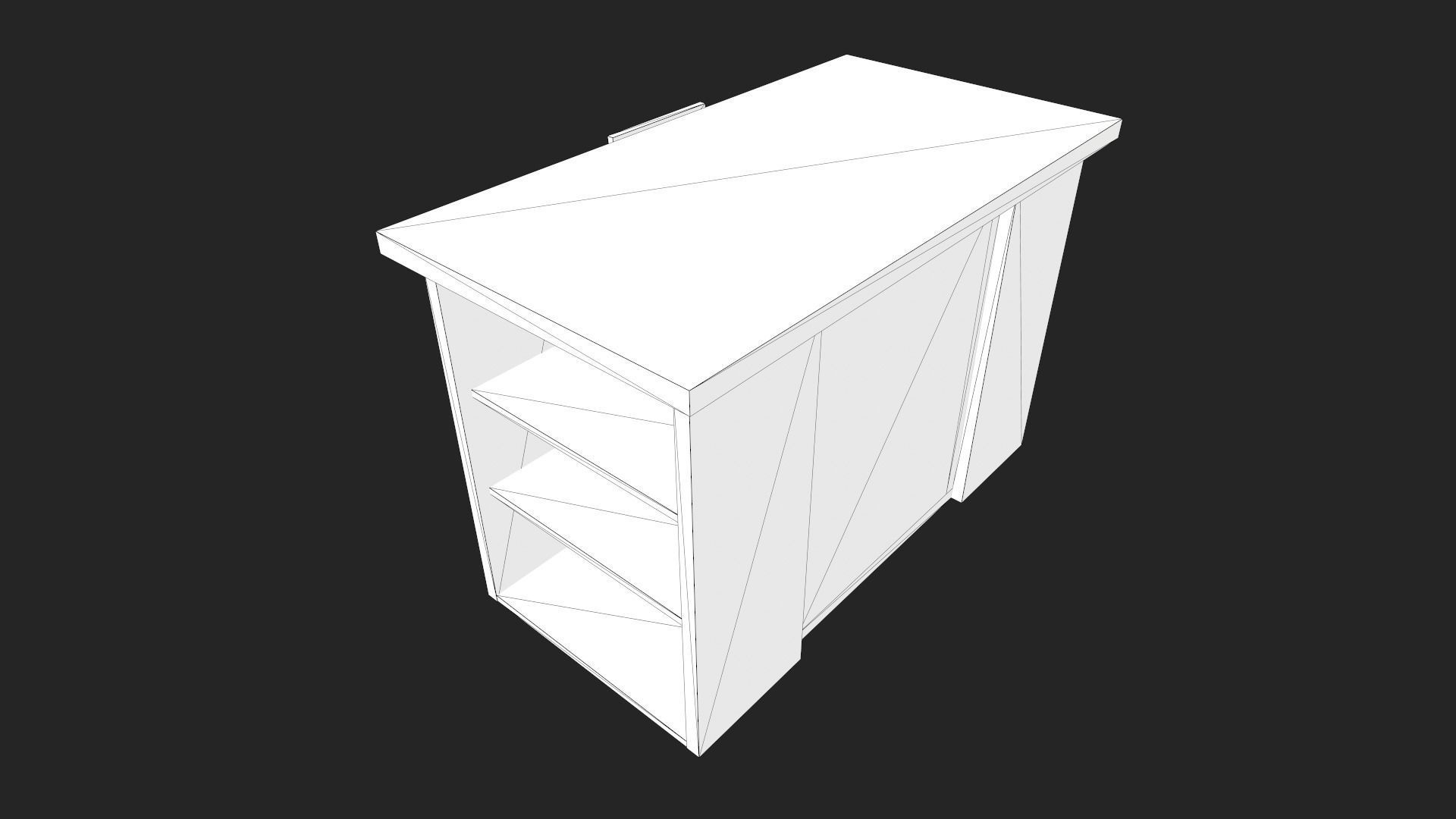 Kitchen Island Low-poly 3D model_12