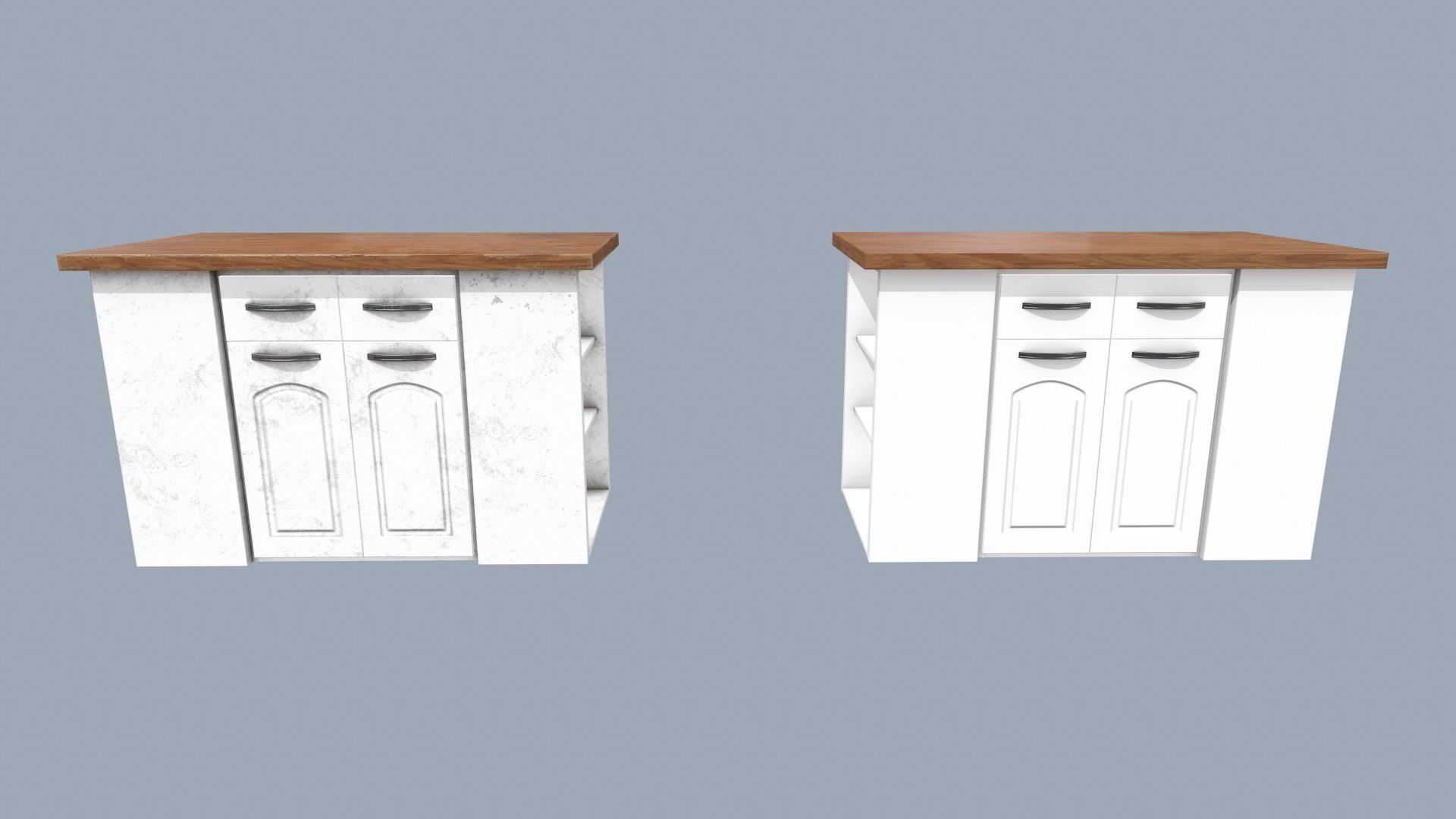Kitchen Island Low-poly 3D model_4