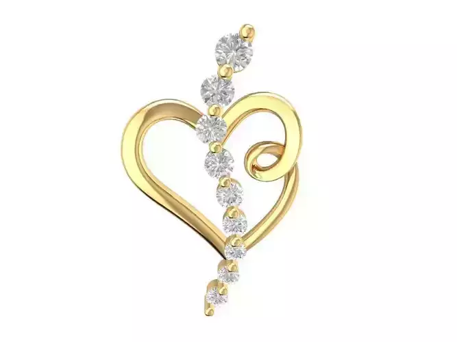 diamond heart pendant for women  666 3D print model