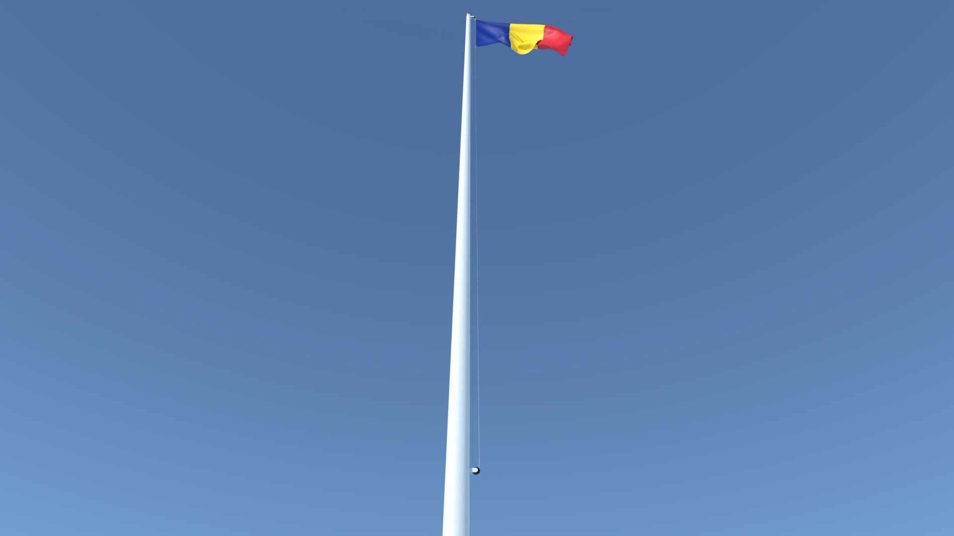 Animated Flag of Chad Low-poly 3D model_5