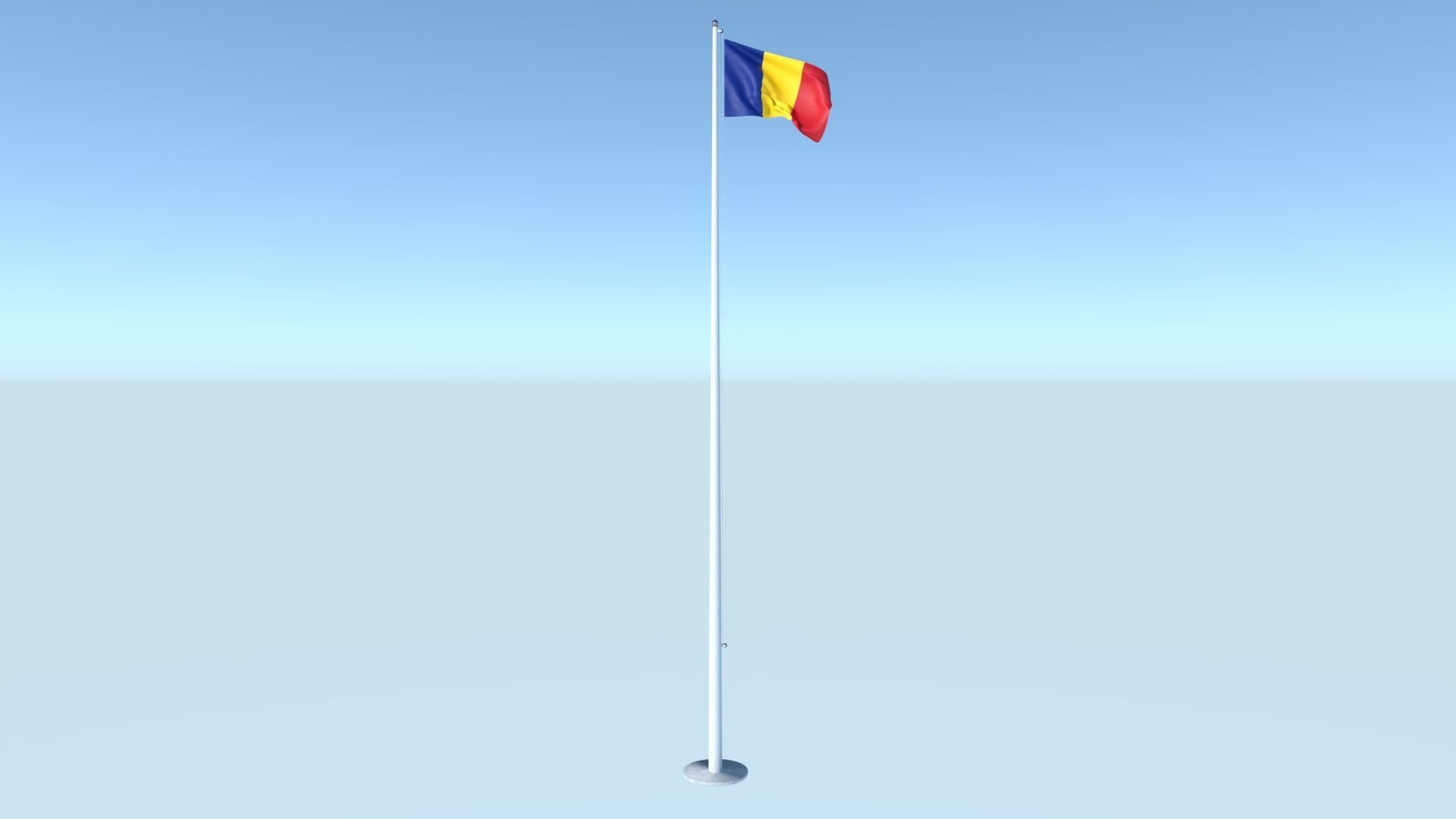 Animated Flag of Chad Low-poly 3D model_4