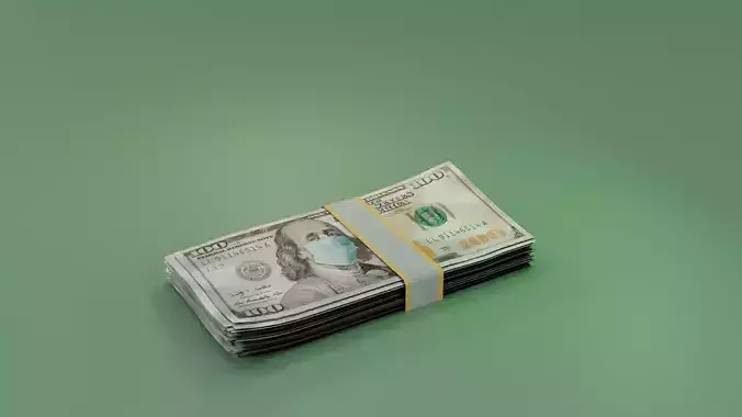  Dollar Stack  3d Model 
