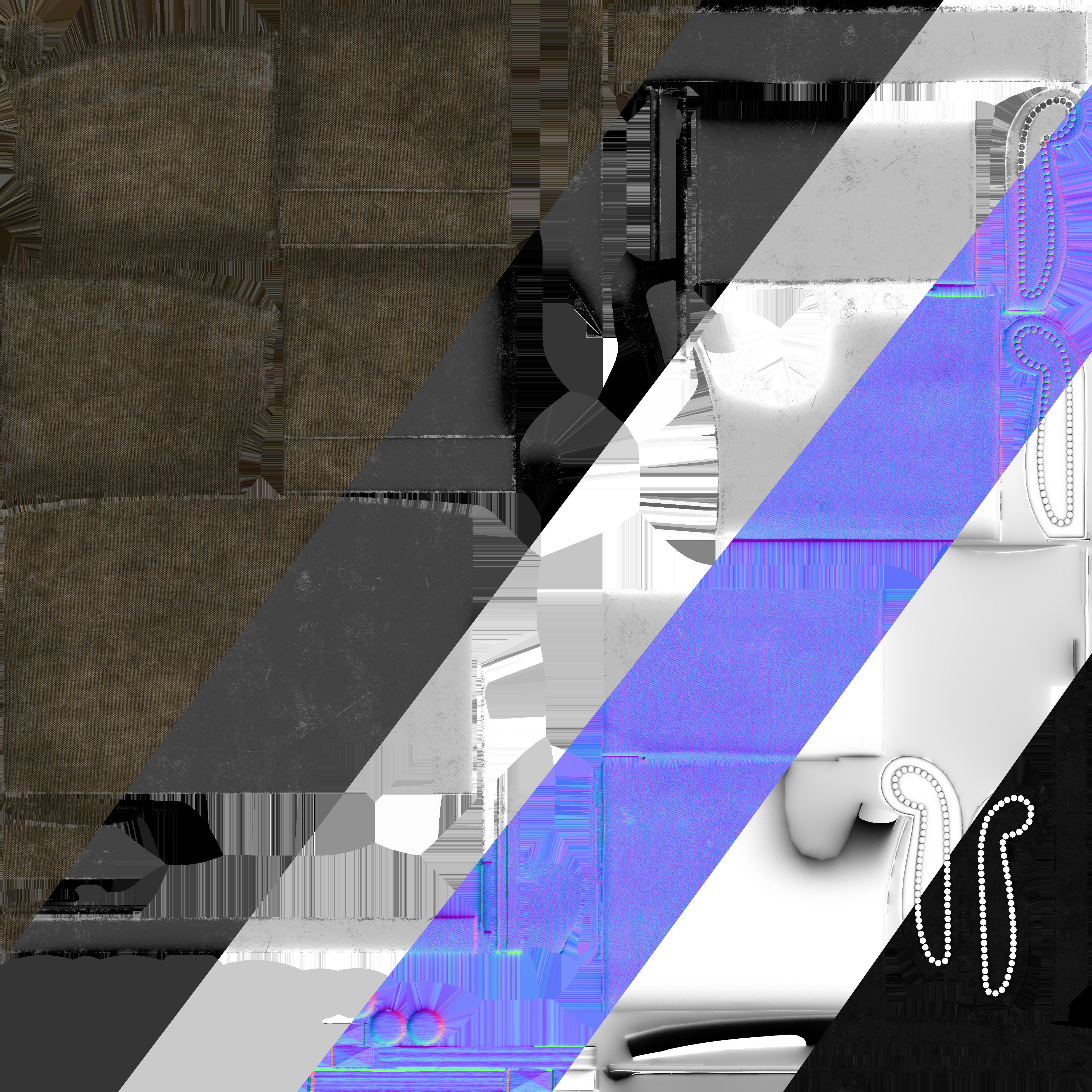 Dirty sofa Low-poly 3D model_5