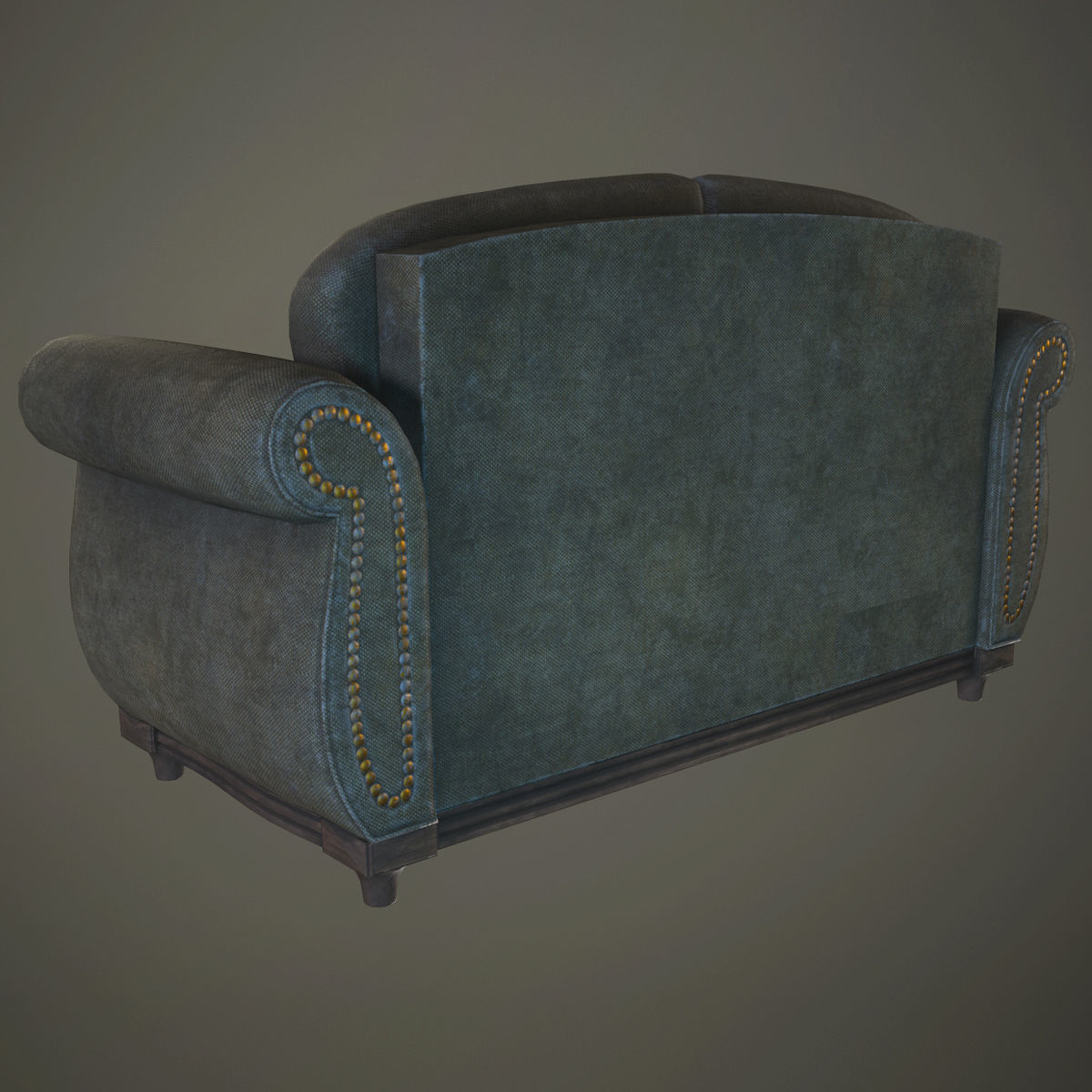Dirty sofa Low-poly 3D model_2