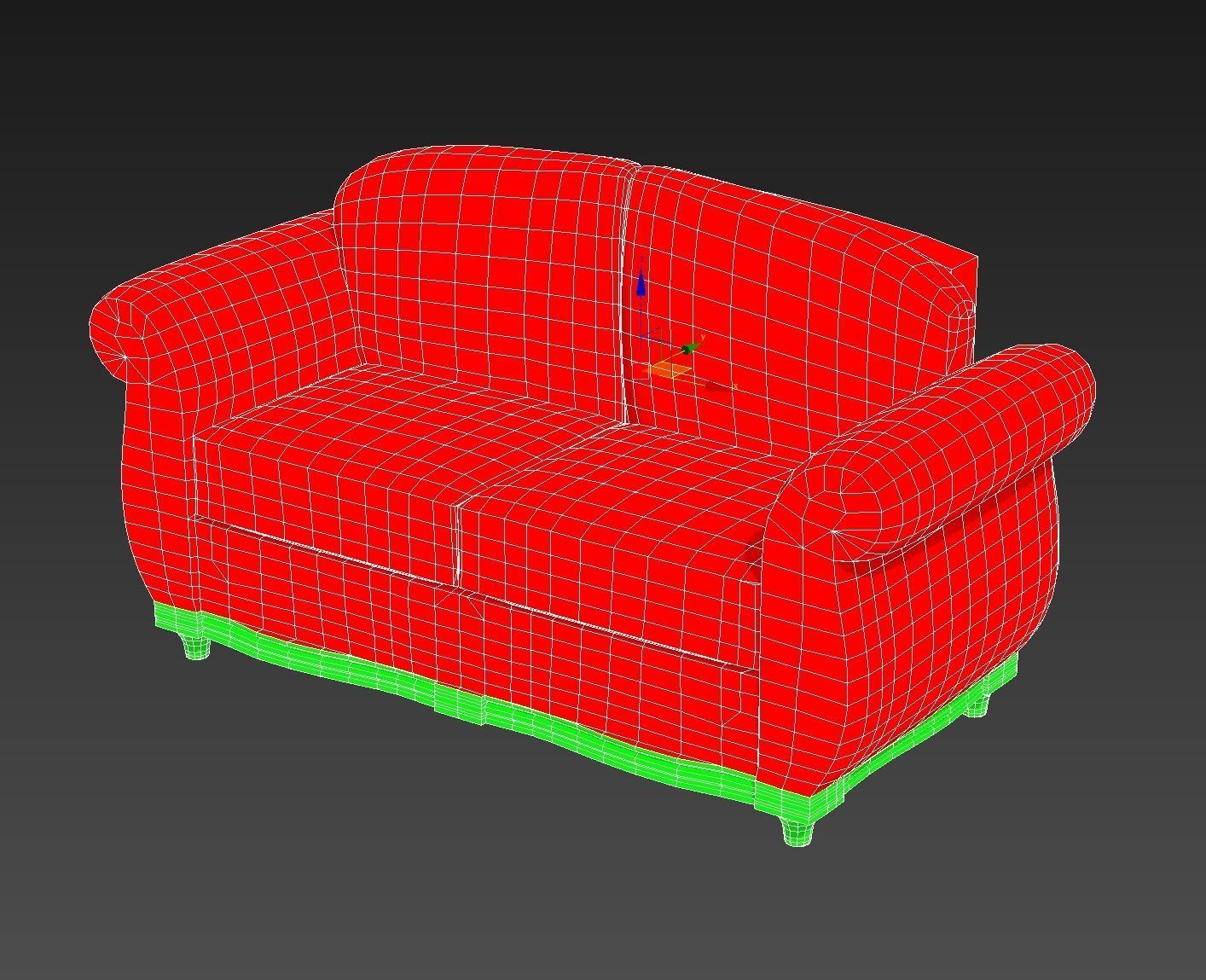 Dirty sofa Low-poly 3D model_4