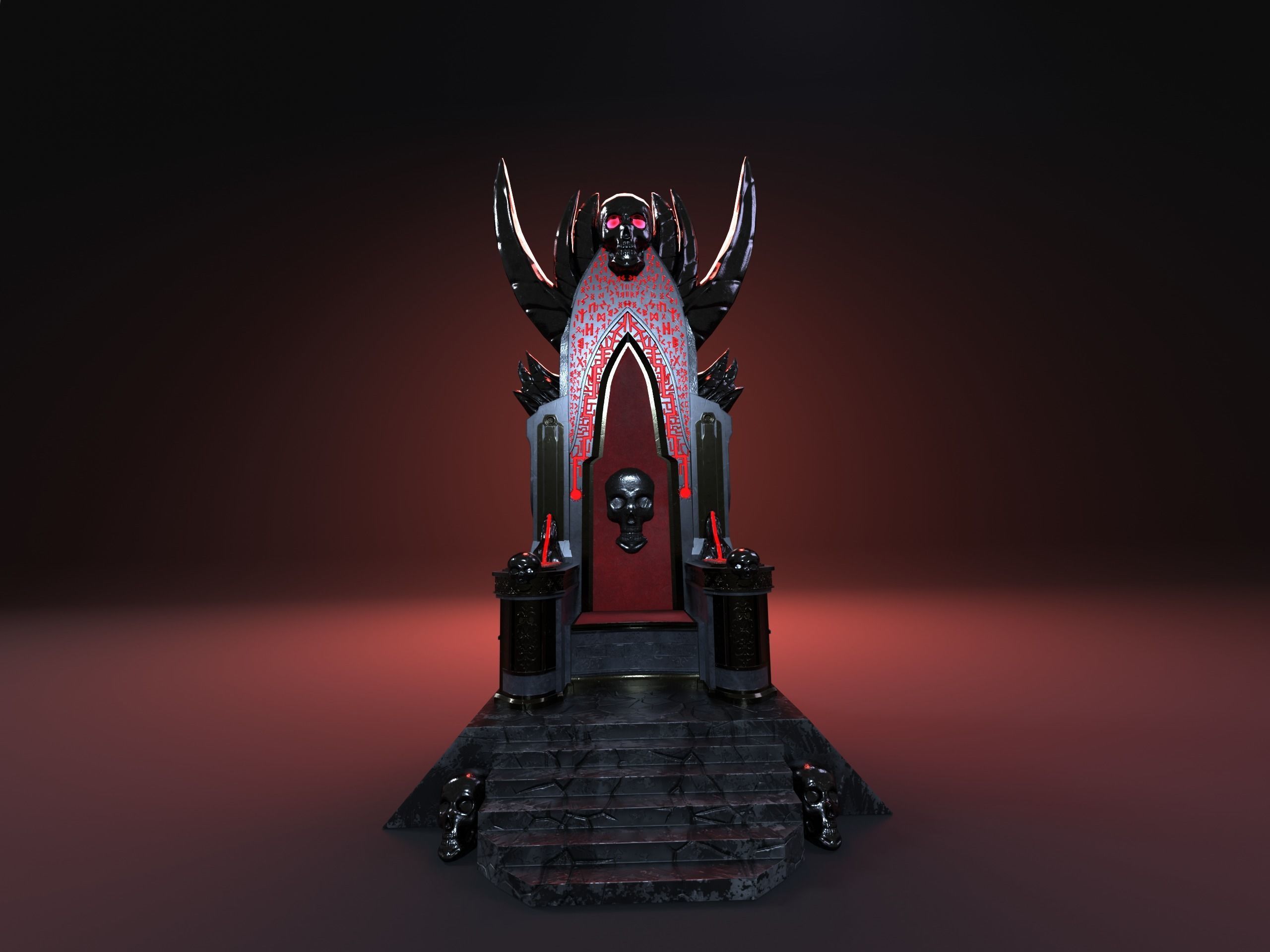 Blood Throne Low-poly 3D model_1