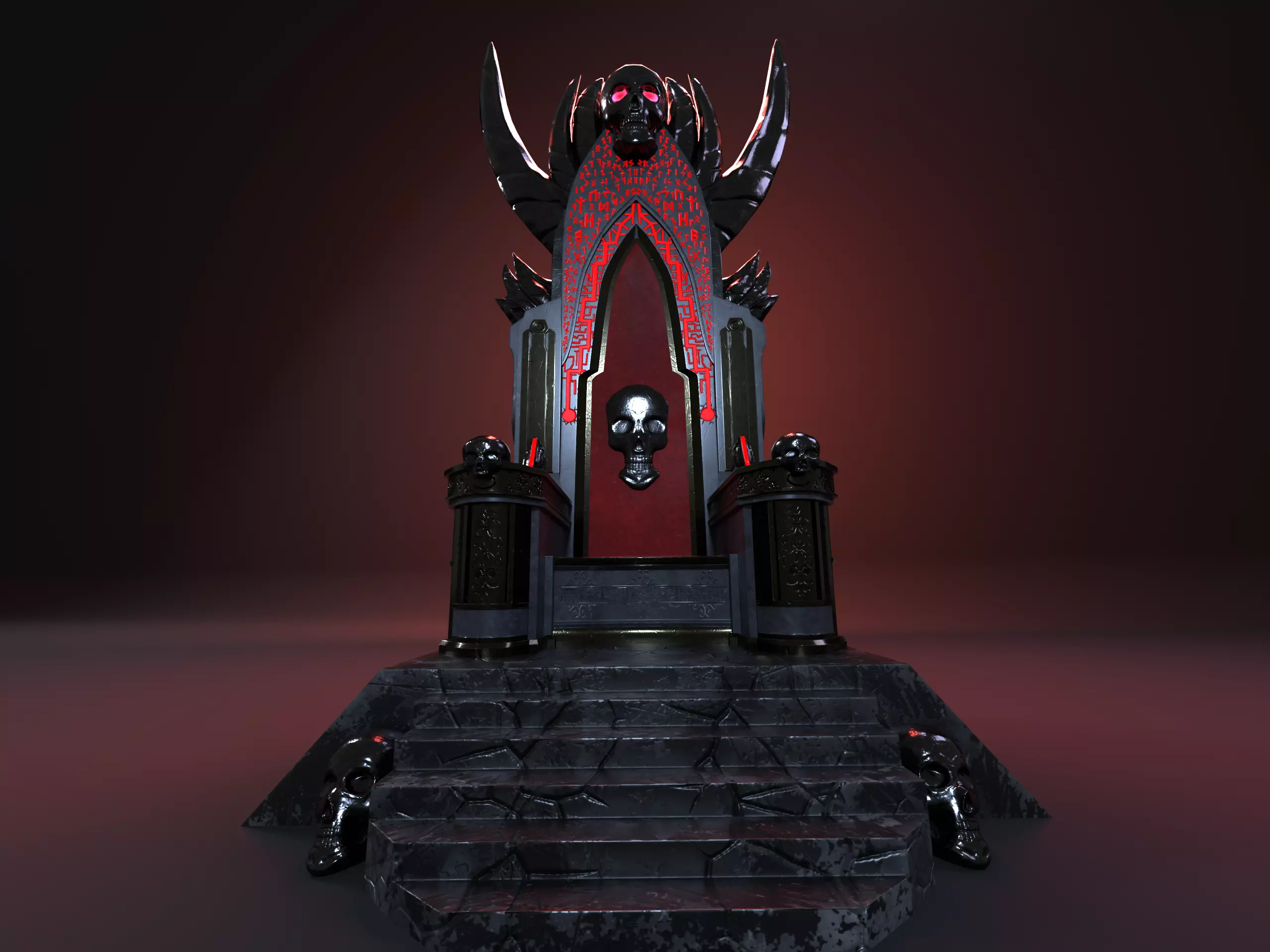 Blood Throne Low-poly 3D model_0