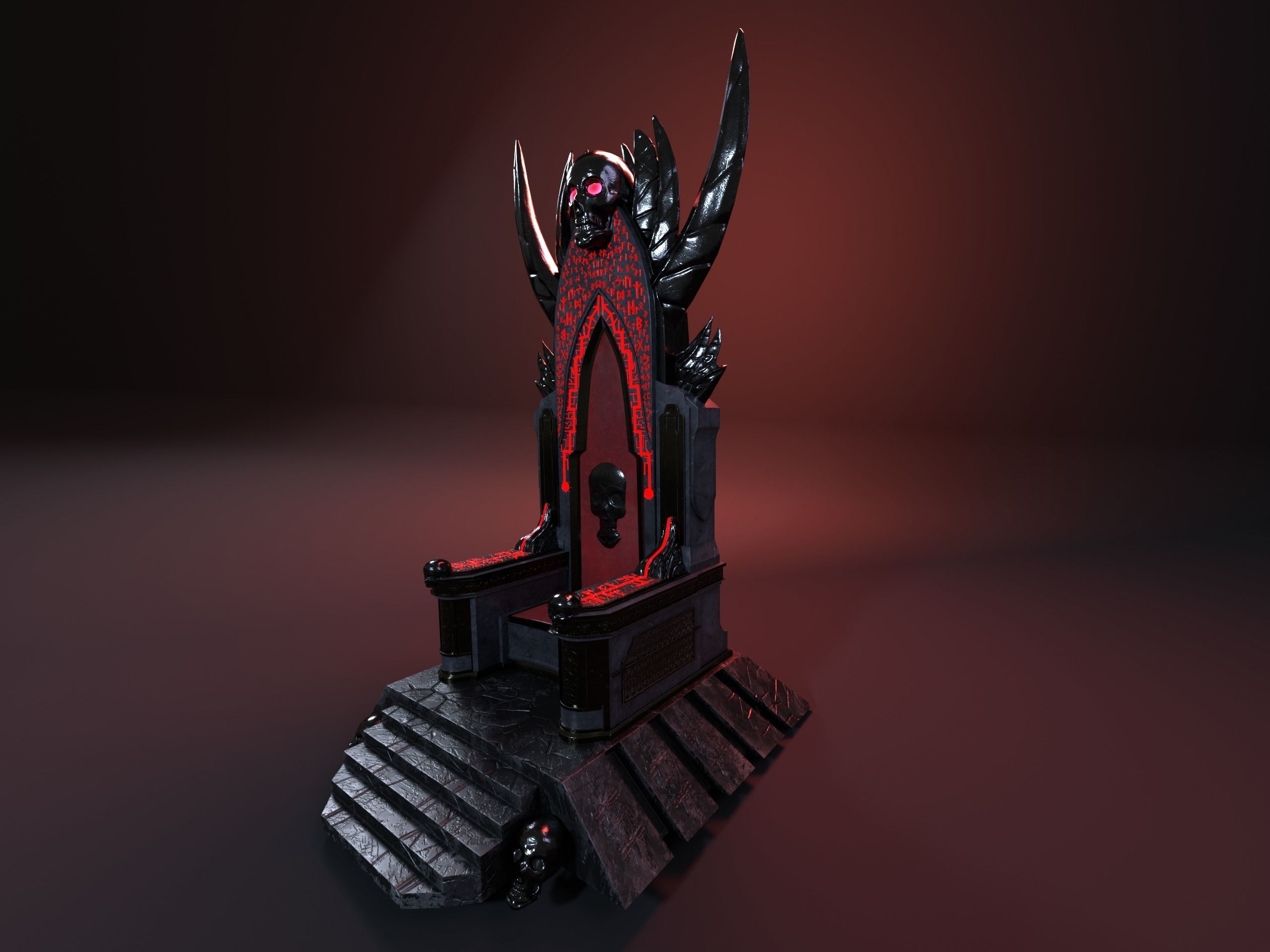 Blood Throne Low-poly 3D model_2