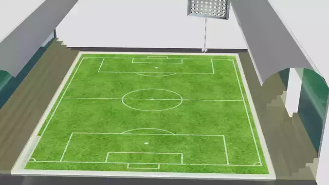 football ground Low-poly 3D model