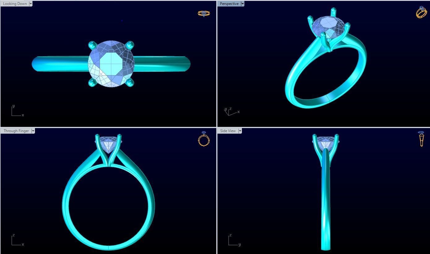 Diamond ring - Womens Rings 3D print model_1