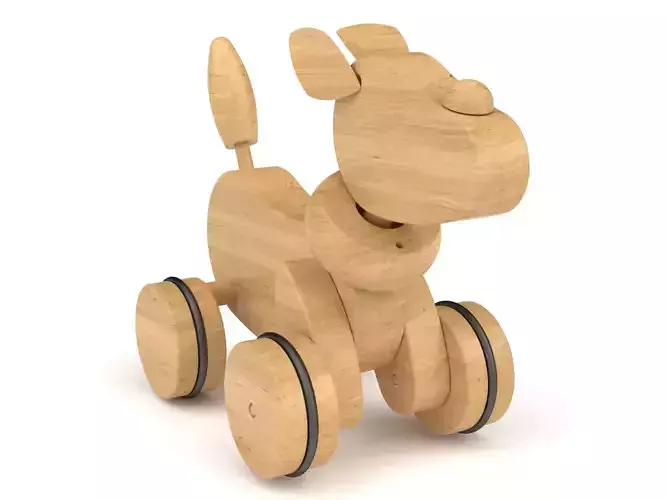 Wooden toy dog
