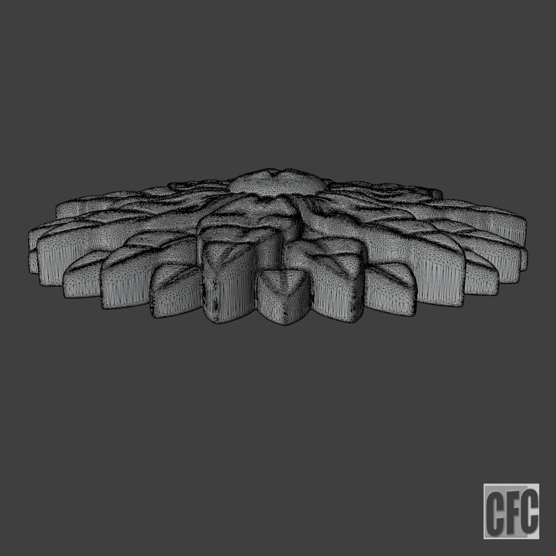 WoodCarving floral detail - 3d model for CNC - FlowerCFC21 3D print model_7