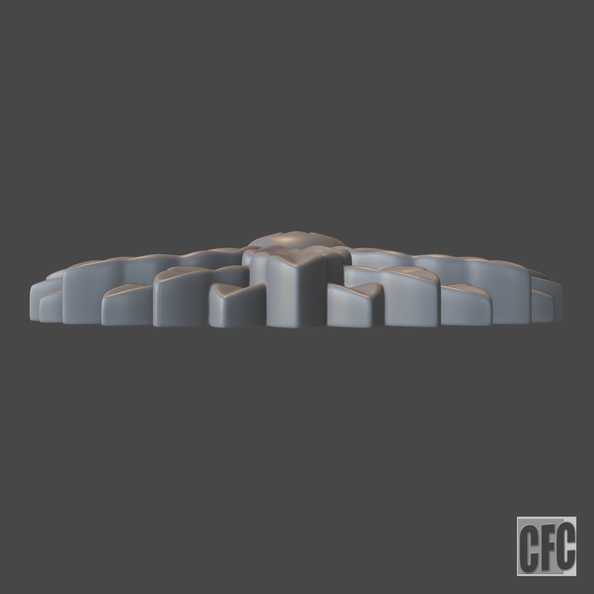 WoodCarving floral detail - 3d model for CNC - FlowerCFC21 3D print model_10