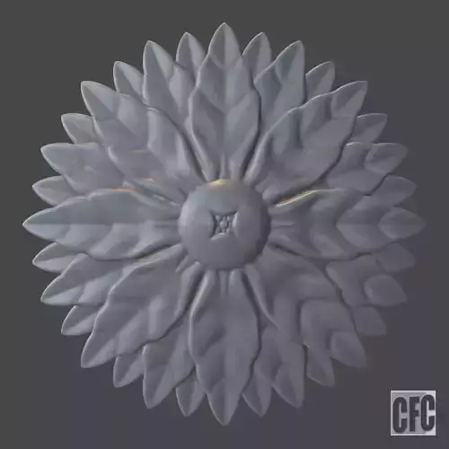 WoodCarving floral detail - 3d model for CNC - FlowerCFC21