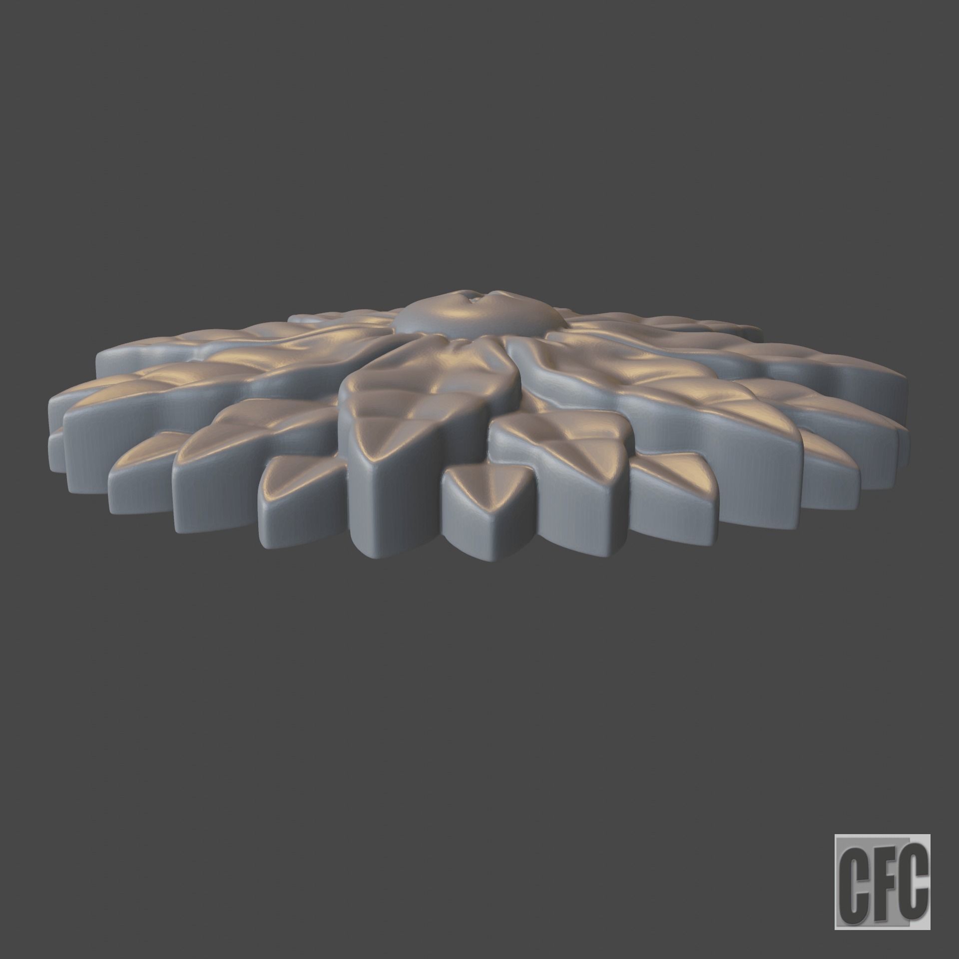 WoodCarving floral detail - 3d model for CNC - FlowerCFC21 3D print model_6