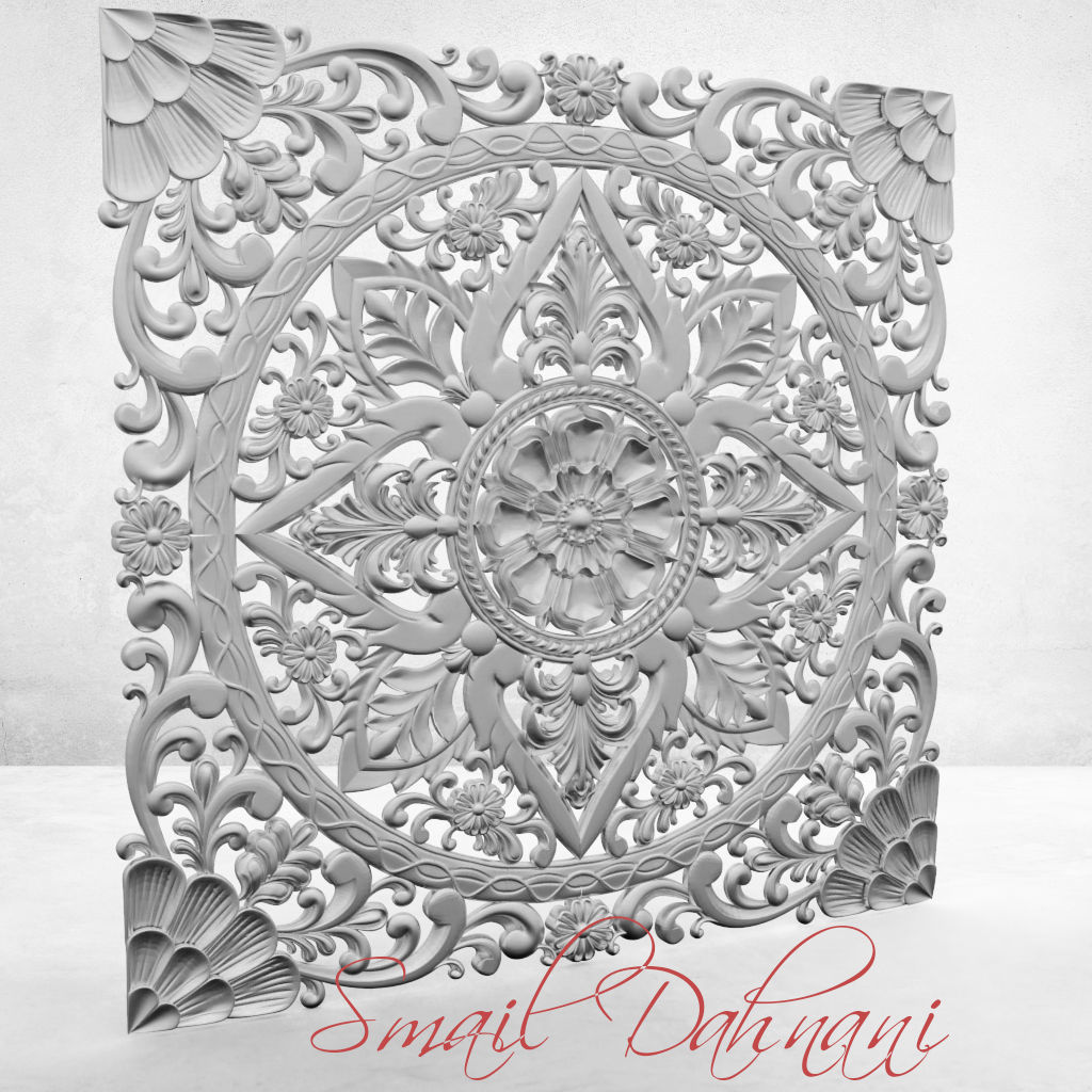 BED HEADBOARD 3D model 3D model_2