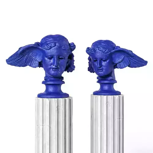 Hypnos head sculpture blue 3D model