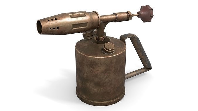Blowtorch 3 brass gas can Low-poly 3D model