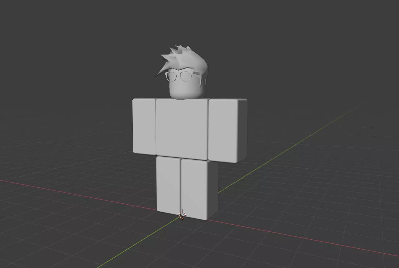 basic block character Free low-poly 3D model_0