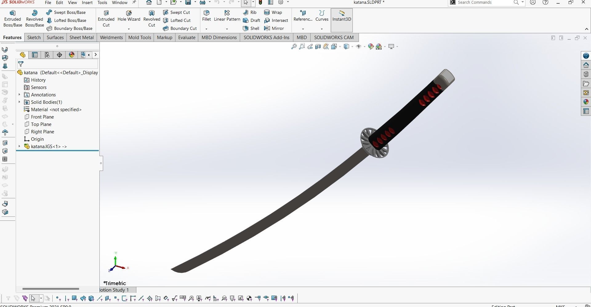 Katana sword from anime Demon slayer 3D model_4