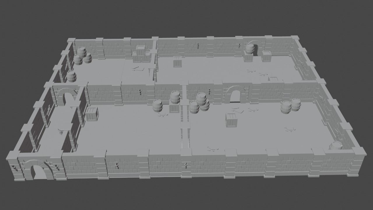 Game Ready Modular Dungeon  Low-poly 3D model_4