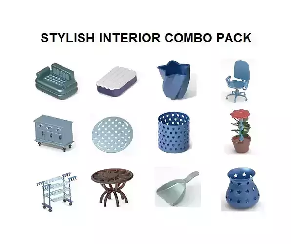 STYLISH INTERIOR COMBO PACK 3D Model Collection