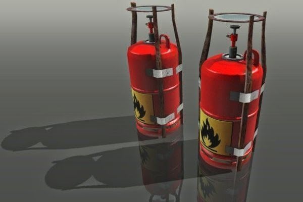 Gas Cooker Made Of Scrap And Duct Tape Low-poly 3D model_2