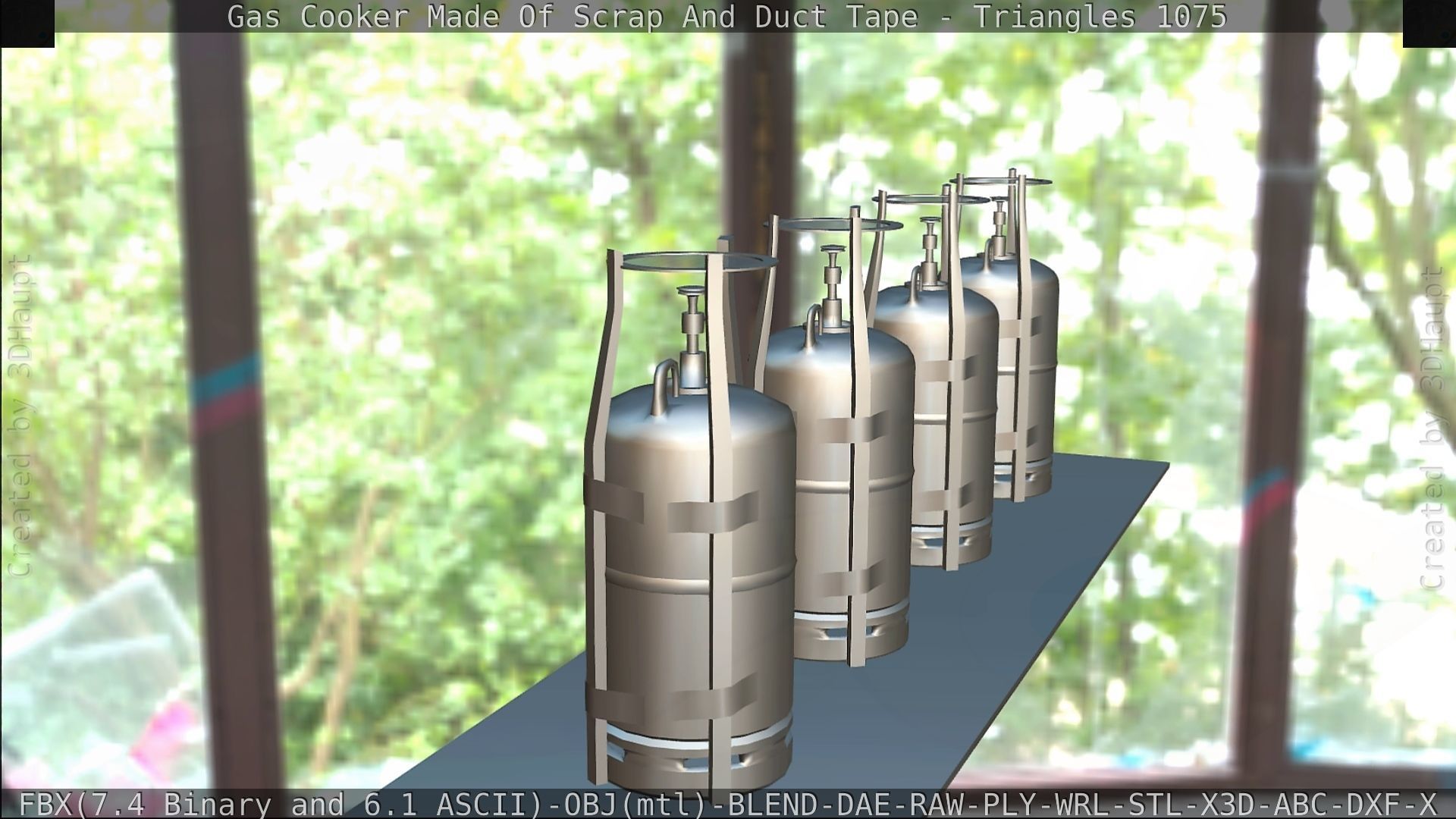Gas Cooker Made Of Scrap And Duct Tape Low-poly 3D model_101