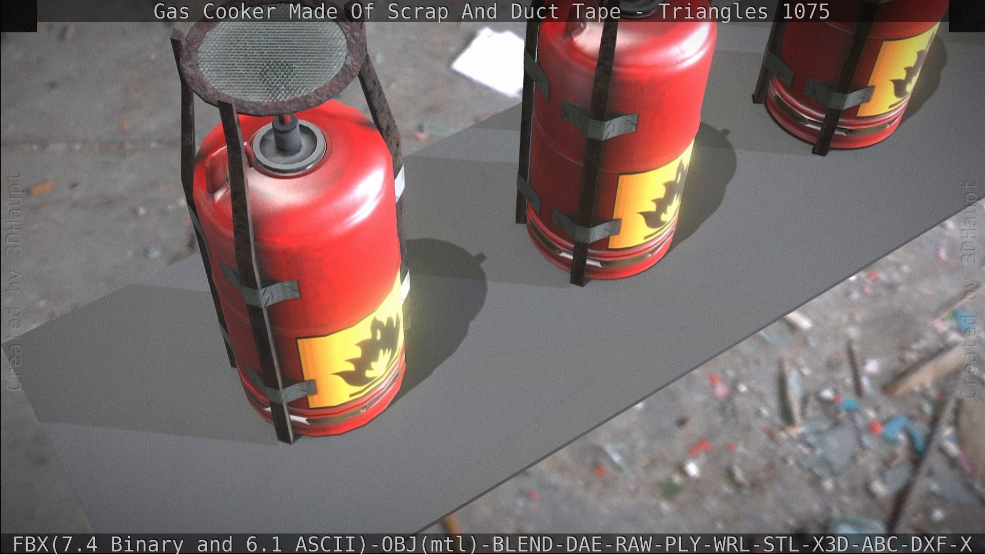 Gas Cooker Made Of Scrap And Duct Tape Low-poly 3D model_167